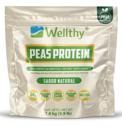 Proteína De Chícharo Sabor Natural 1.8kg Wellthy