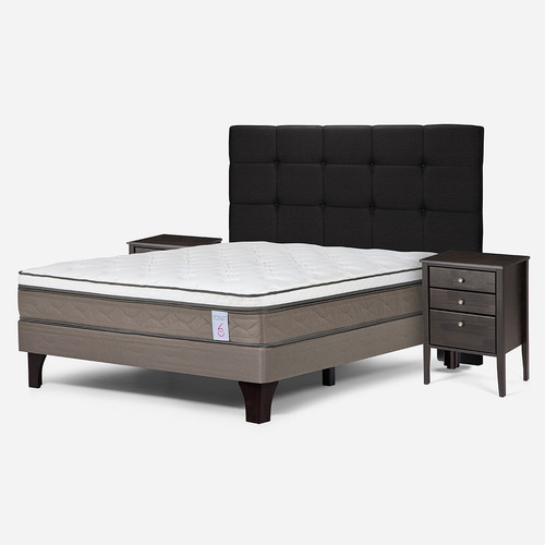 Cama New Style 6 De 2 Plazas Bn Con Muebles Issey Grafito
