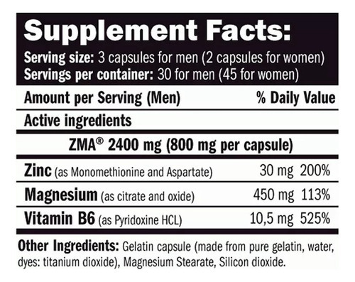 Zma Pro Universal 90 Cápsulas - Precursor De Testosterona Sabor Natural