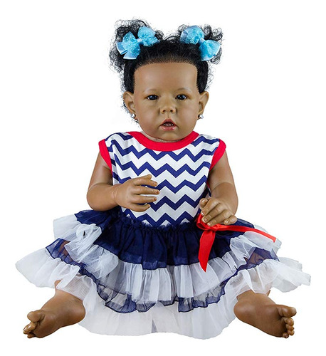 Rebornova Muñeca Reborn De Niña Negra, Bebé Recién Naci.