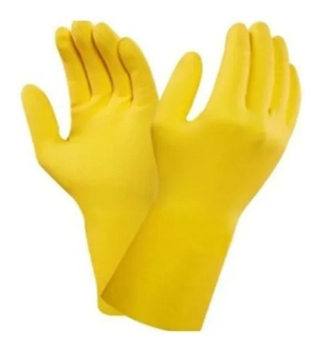 Guantes De Latex Amarillo Limpieza Talla L( 2 Pares)