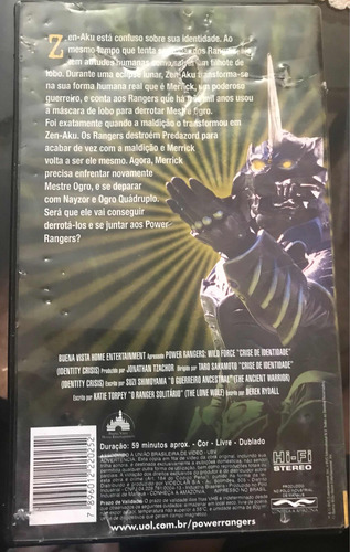 Fita Vhs Power Rangers Força Animal Antigo (Usado)