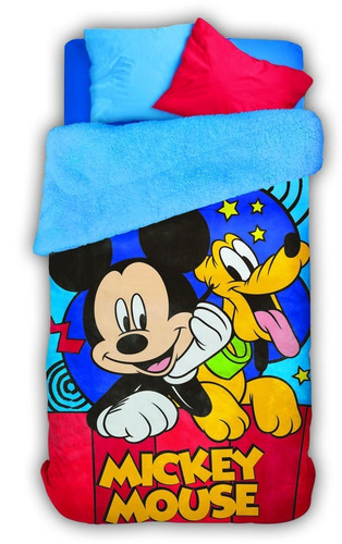 Coberdrom Fleece Dupla Face Mickey 1 Peça Lepper