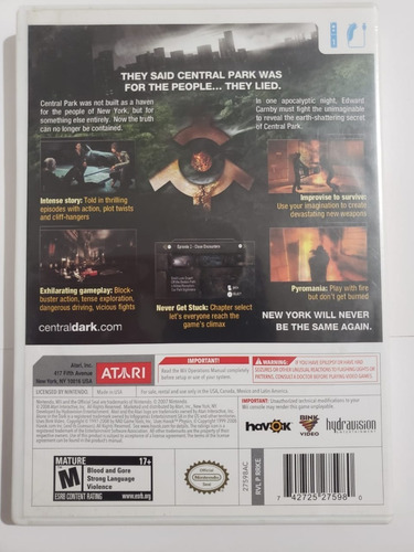 Videojuego Alone In The Dark Wii C Fisico Atari