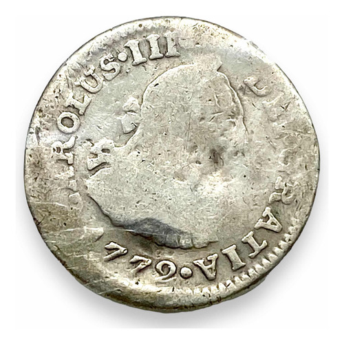 Wow Moneda De Plata 1/2 Real México Año 1772 Carlous Iii (Usado)