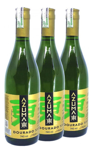 Saquê Seco Azuma Kirin Dourado 740ml X 3unid