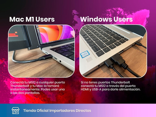 Imagen 3 de 7 de Monitor Gamer Doble 12 Notebook Usb Portátil Home Office