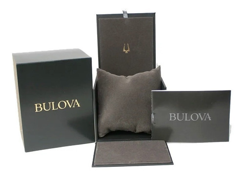 Imagen 4 de 5 de Reloj Bulova Automatic Original Para Hombre 98a187 Color de la correa Negro Color del bisel Plateado Color del fondo Gris