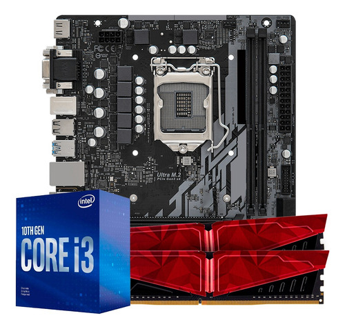 Kit Upgrade, Intel I3-10100f, H510m, 16gb Ddr4 Cor Preto