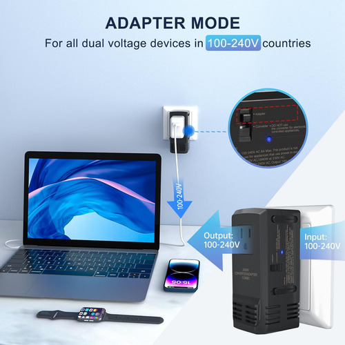 Adaptador De Viaje Con Convertidor De Voltaje Funpro Step Do