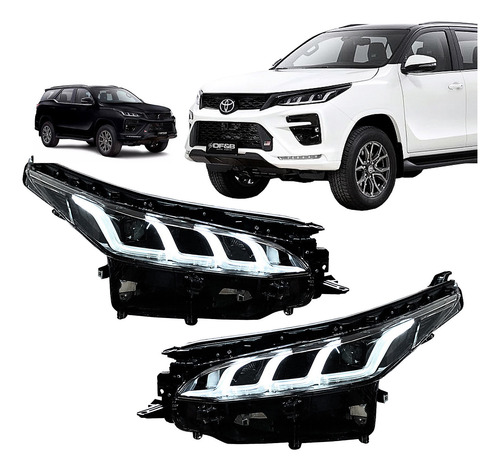 Par Farol Elétrico Hilux Sw4 C/ Led 21 22 23 2024 Diamond