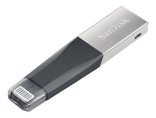 Memoria USB SanDisk iXpand Mini 64GB 3.0 negro y plateado