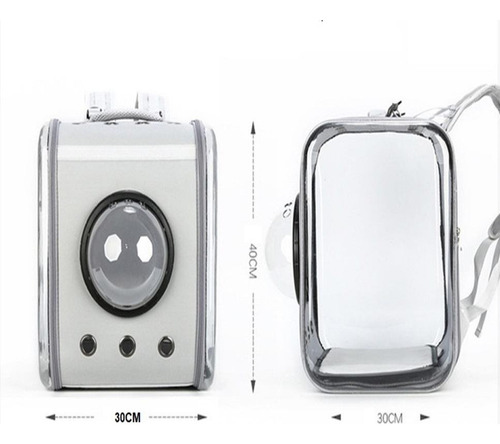 Mochila Bolsa Pet Transporte Gato Cachorro Astronauta Cinza