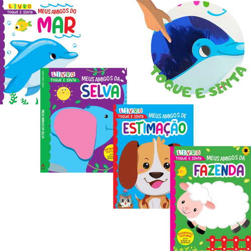 Livro Sensorial Com Textura Para Bebês Toque E Sinta Animais Kit Livros Para Desenvolvimento Infantil Educacional