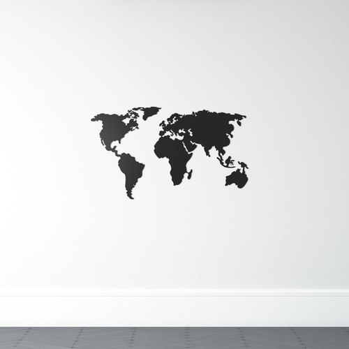 Imagem 1 de 3 de Quadro Decorativo Parede Escultura Mapa Mundi 90cm