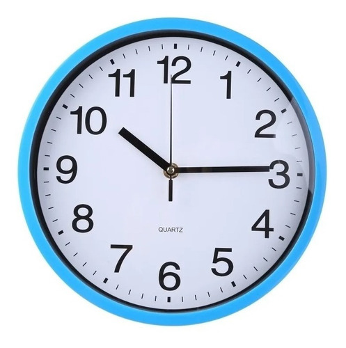 Reloj Mural Redondo Análogo Azul 22cm Color de la estructura Multicolor Color del fondo Blanco