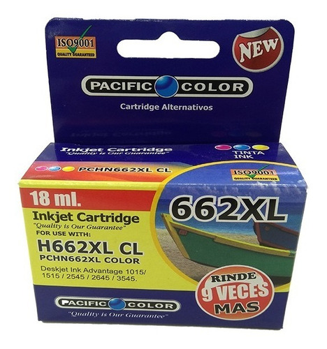 Tinta 662xl Color Hp Alternativa Pacific.c  C&s