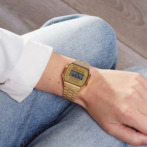 Imagen 4 de 7 de Reloj Casio Vintage A168wg-9 Acero Inoxidable Dorado