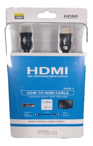 Cable Blister Caja Hdmi 1.8 Metros Hd 1.4 Calidad