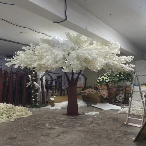 Árvore Artificial Grande Cerejeira Branca Decoração Com 3m