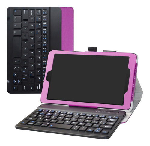 Funda Teclado Alcatel Joy Tab, Funda Cuero Pu Con Soporte Y