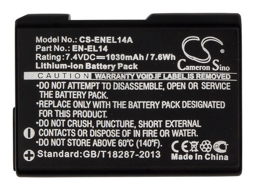 Bat Compatible Con Nikon D5300 Enel14a 1030 7.4