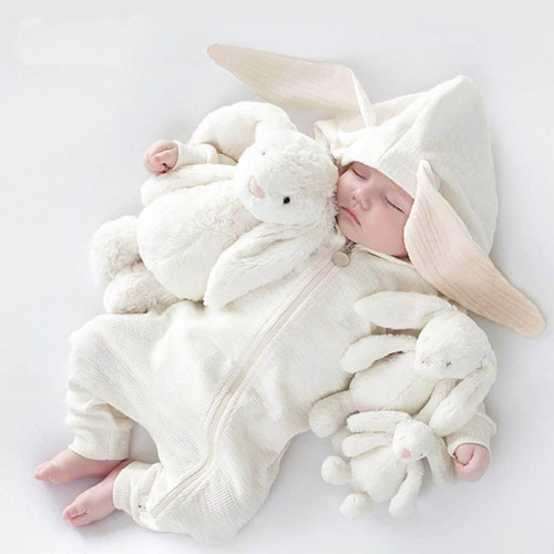 Macacao Pijama Ziper Menina Infantil Longo Body Bebê Capuz