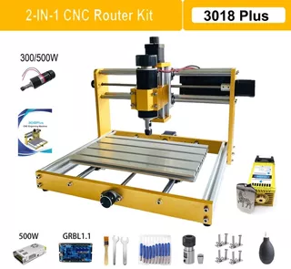 Fresadora Router Cnc 3018plus Husillo 500w, Laser 80w