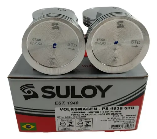 Pistao Motor C/aneis Vw Gol/parati/fox Ea111 1.0 8v Std | MercadoLivre