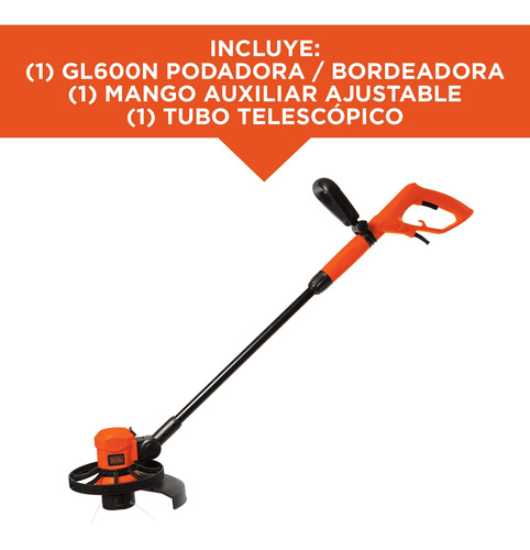 Imagen 4 de 10 de Desbrozadora 11'' 600w Con Guarda Black+decker Gl600n-b3