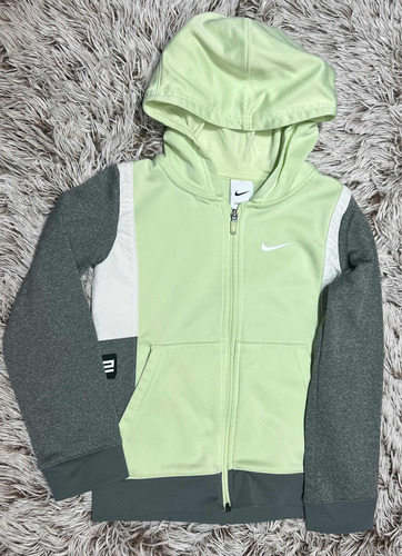 Sudadera Hoodie Nike Verde Con Gorro Para Niño S 7/8