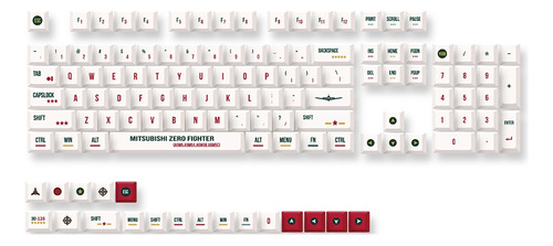 Perfil De 128 Teclas Pbt Keycaps Profile Dye-sub Airplane, T