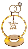 Comprar 10 Centros De Mesa Aro Con Nombre, Nuestra Boda Y Luz Led