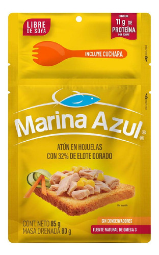 5 Pzs Marina Azul Atun Mas Elote Dorado 85gr