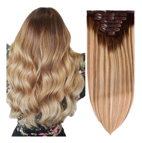 Diyomo Extensiones De Cabello Humano Real Remy Con Clip De C