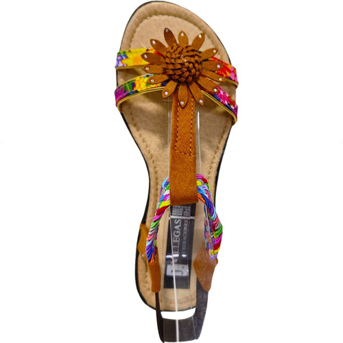 Huarache Sandalia Resorte Tira Colores Combinable Con Flor
