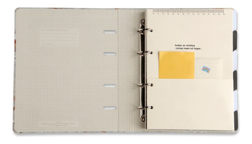 Caderno Fichário Arg. 12 Mat.-mármore Preto -cicero