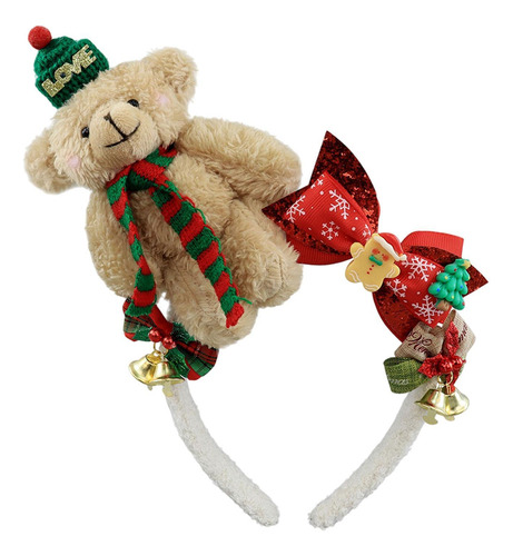 De Diadema De Oso Navideño Banda Para El Cabello De Caqui