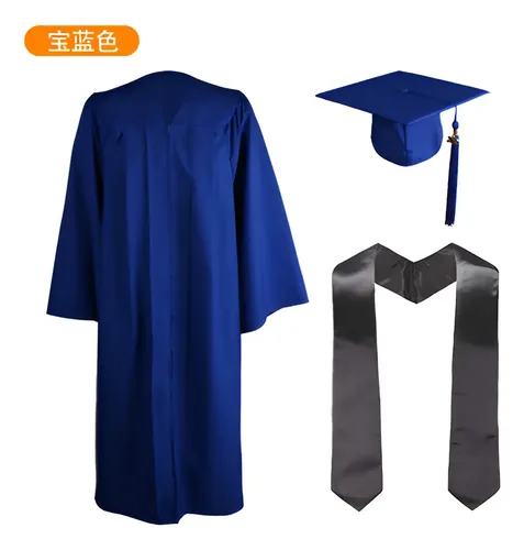 Conjunto Toga Y Birrete 2024 – Bata De Poliéster Mate Con Cremallera, Gorro Borla Y Colgante – Talla Única Para Graduación