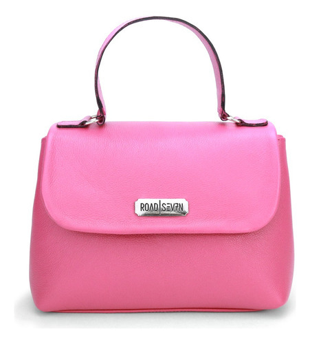 Bolsa Em Couro Legitimo Feminina Pequena Clucth Alça De Mão Cor Rosa