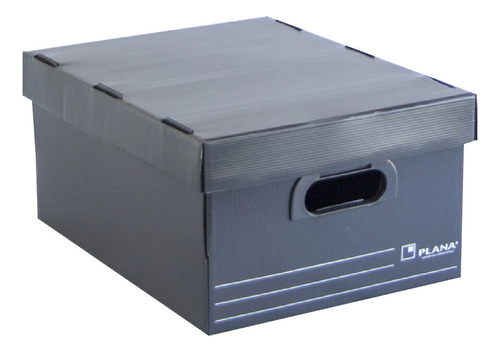Caja Archivo Plastico Con Tapa 400x300x195 - Plana Color Negro