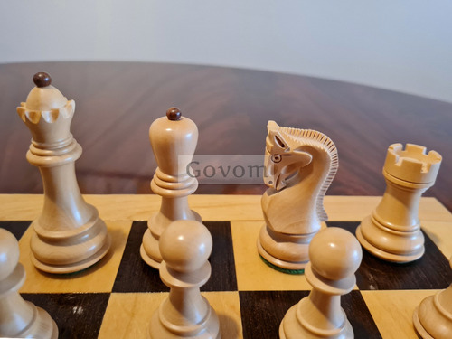 Juego Ajedrez Madera Profesional Piezas Yugoslavia Golden