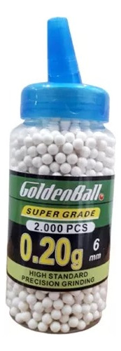 Kit Balines Bolas Plastico Goldenball 6mm 2000u Air Soft