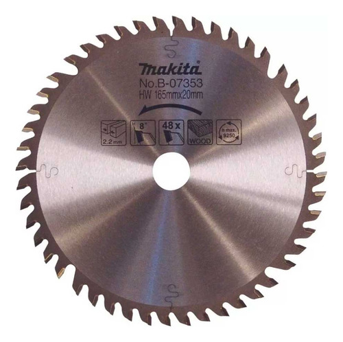 Disco Para Serra Circular 165mm 48 Dentes B-07353 Makita