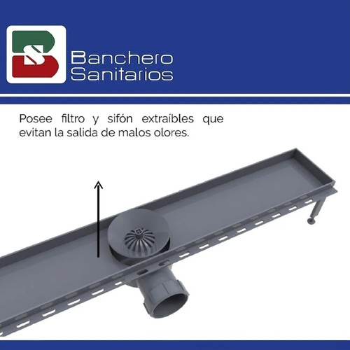 Desagüe Lineal 60 Cm Abs Rejilla Acero Inox Ideal P