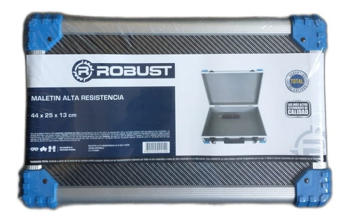 Maletin Porta Herramientas Robust Alta Resistencia Reforzado Color Plateado