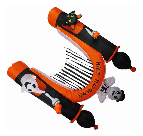 Arco Inflable Skull Ghost Led De 8 Pies Para Interiores Y Ex