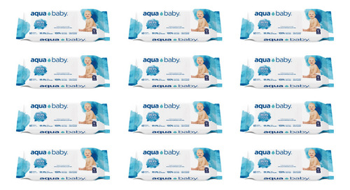 Toallitas Húmedas Aqua Baby 99.9% Agua 12 Packs 60 Unid.