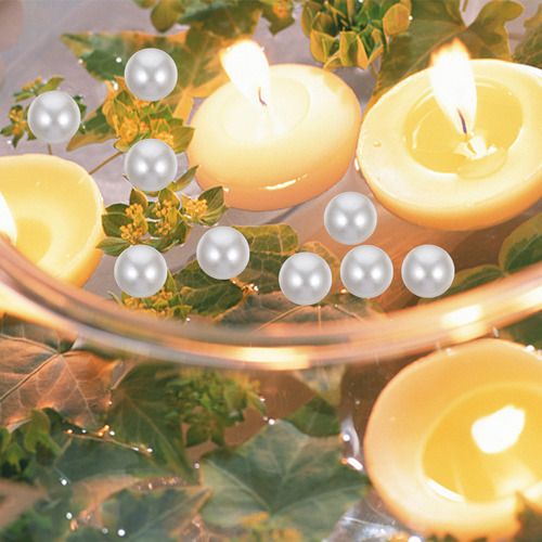 2025 Jarrón Para Velas Con Perlas Flotantes, 100 Unidades