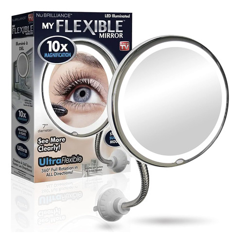 10x Aumento 7  Maquillaje Ronda Vanidad Espejo Flexible...